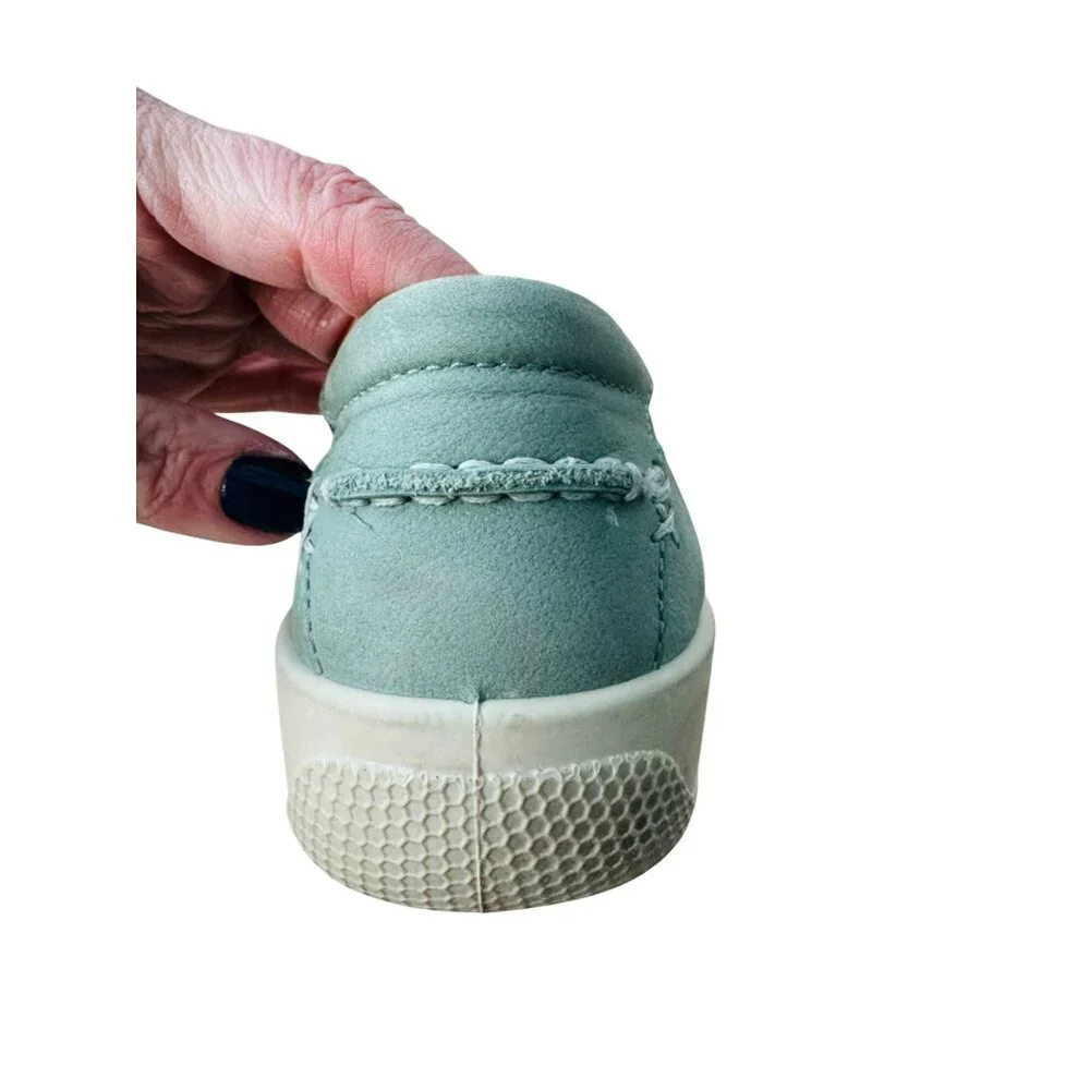 Hotter Comfort Concept Leather Shoes Sunset 8 Teal Green Cushioned Casual Loafer - Picture 10 of 13